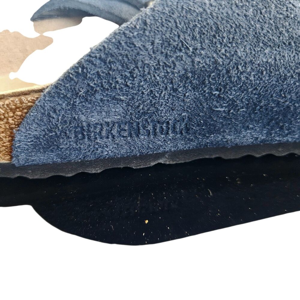 Birkenstock Zurich Sandals EU 40 Regular New Navy Blue Soft Footed Suede Slides - Picture 10 of 13